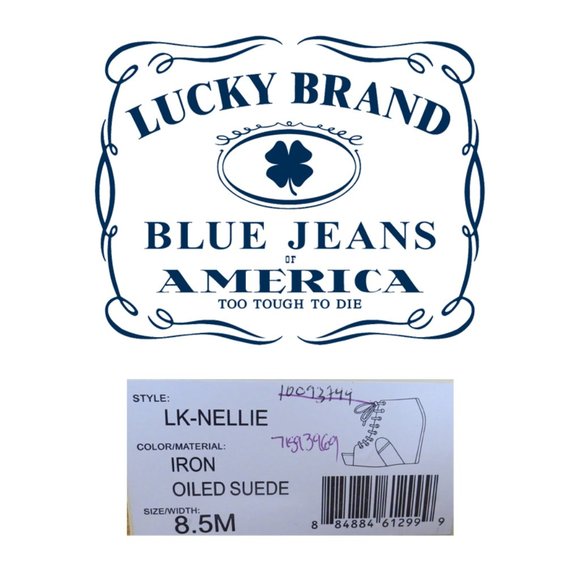 Lucky Brand Nellie WEDGE SUEDE BOOTIE Platform Lace Up PEEP TOE Sz 8.5 M GREY - Picture 9 of 9